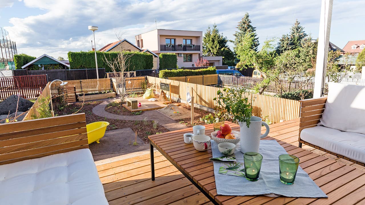 Family garden for terraced house