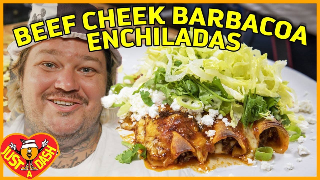 Beef Cheek Barbacoa Enchiladas